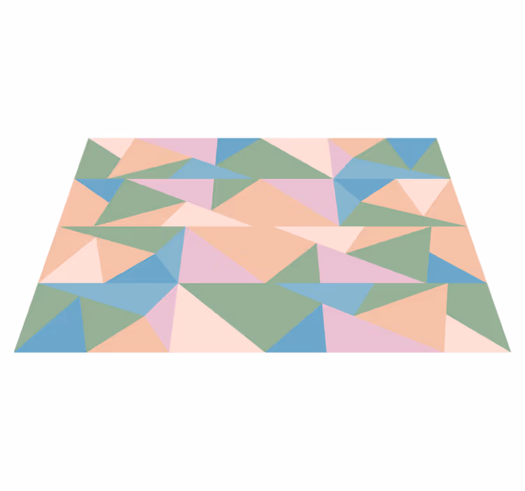 Tapis vinyle géométrique triangles pastels - TenStickers