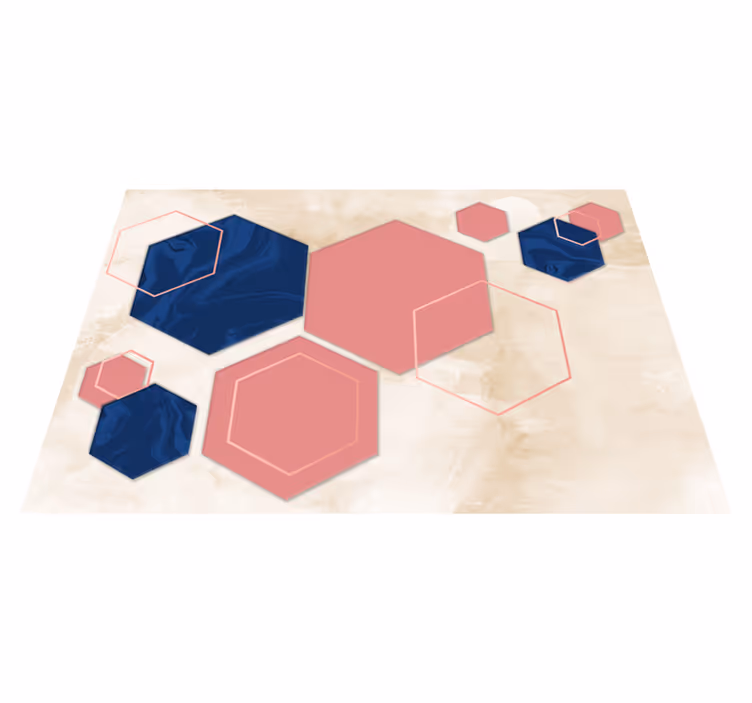 Tapis vinyle géométrique hexagones abstraits - TenStickers