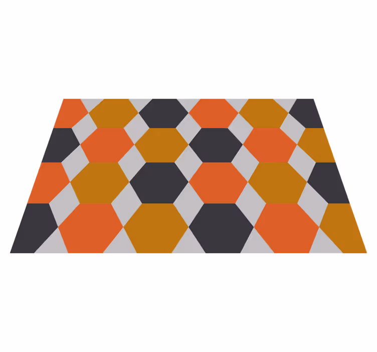 Tapis vinyle géométrique motif hexagonal - TenStickers
