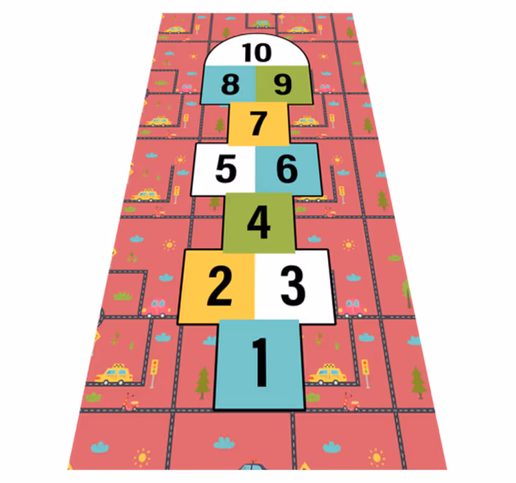 Tapis vinyle jeux récréation à la marelle - TenStickers