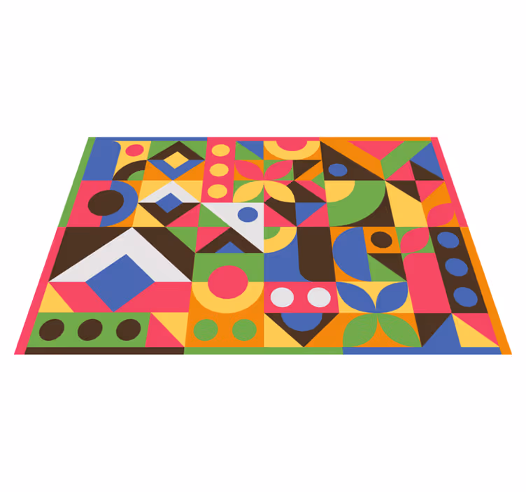Tapis vinyle géométrique motif style éclaboussures colorées - TenStickers