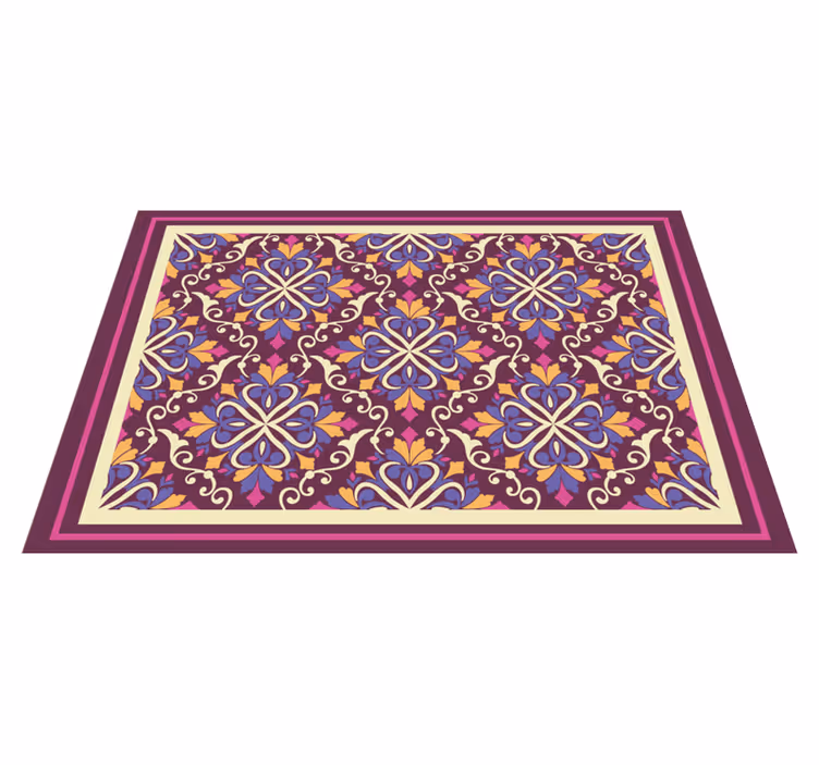 Tapis vinyle géométrique motif de carreaux ornés - TenStickers