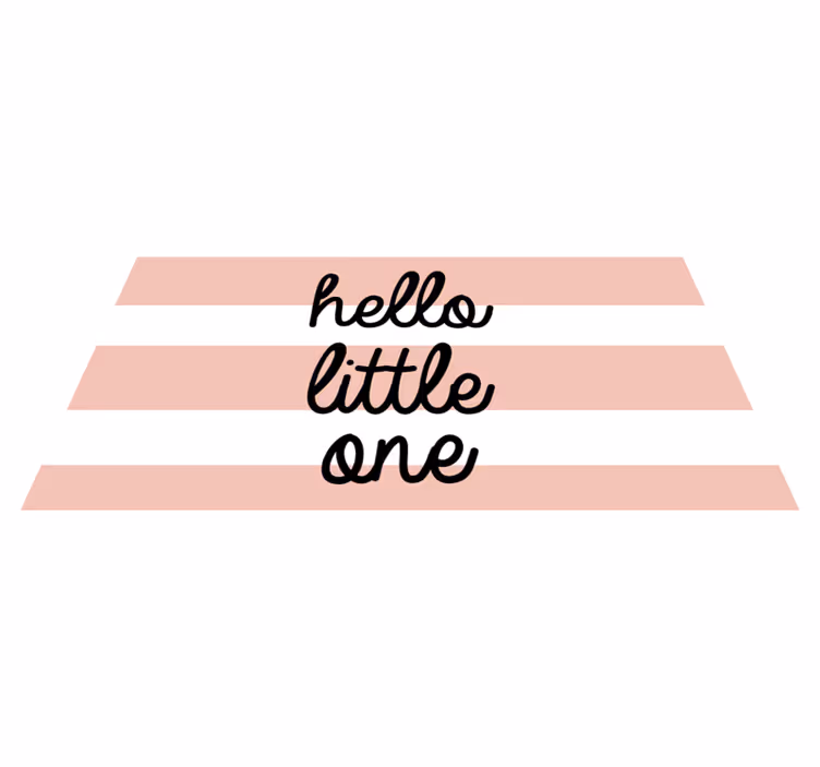 Tapis vinyle chambre bébé rayé rose Hello little one - TenStickers