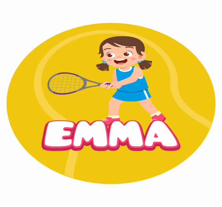 Tapis vinyle personnalisé tennis avec personnage - TenStickers