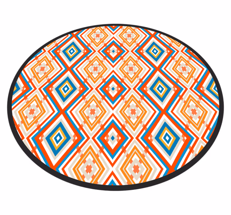 Tapis vinyle géométrique élément vibrant - TenStickers