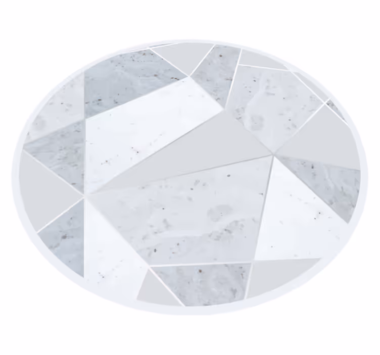 Tapis vinyle marbre motif géométrique forme ronde - TenStickers