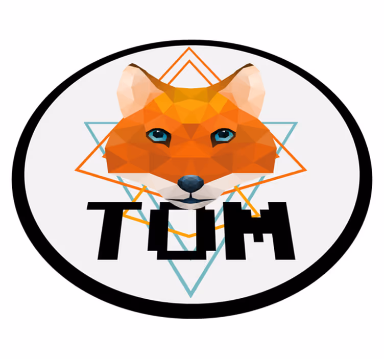 Tapis vinyle personnalisé cercle de renard géométrique - TenStickers