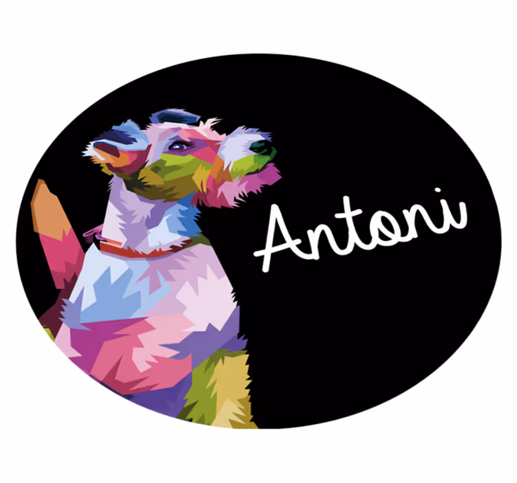 Tapis vinyle personnalisé portrait canin coloré - TenStickers