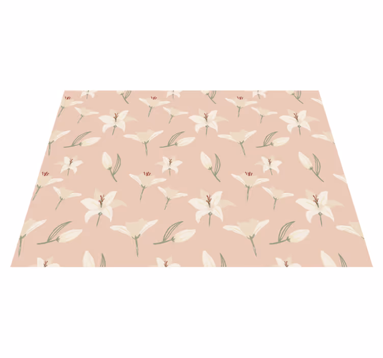 Tapis vinyle fleurs et plantes élégance florale pastel - TenStickers
