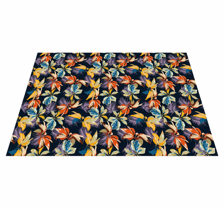 Tapis vinyle fleurs et plantes botanique tropicale - TenStickers