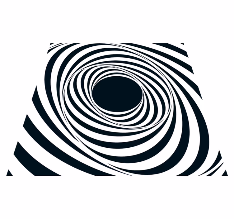Tapis vinyle géométrique motif tourbillon noir et blanc - TenStickers