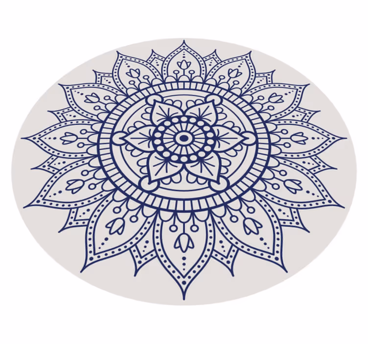Tapis vinyle salon rond motif mandala - TenStickers