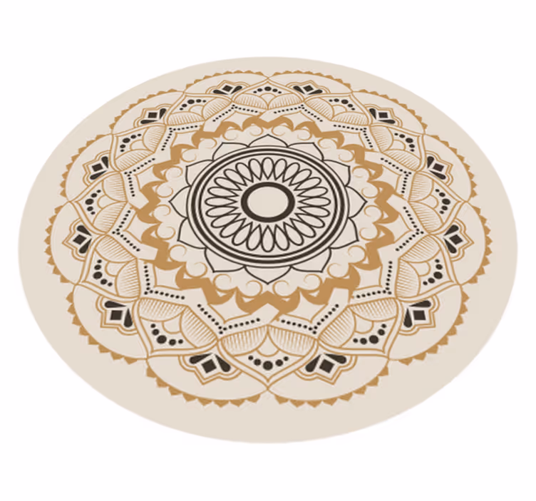 Tapis vinyle motif mandala beige - TenStickers