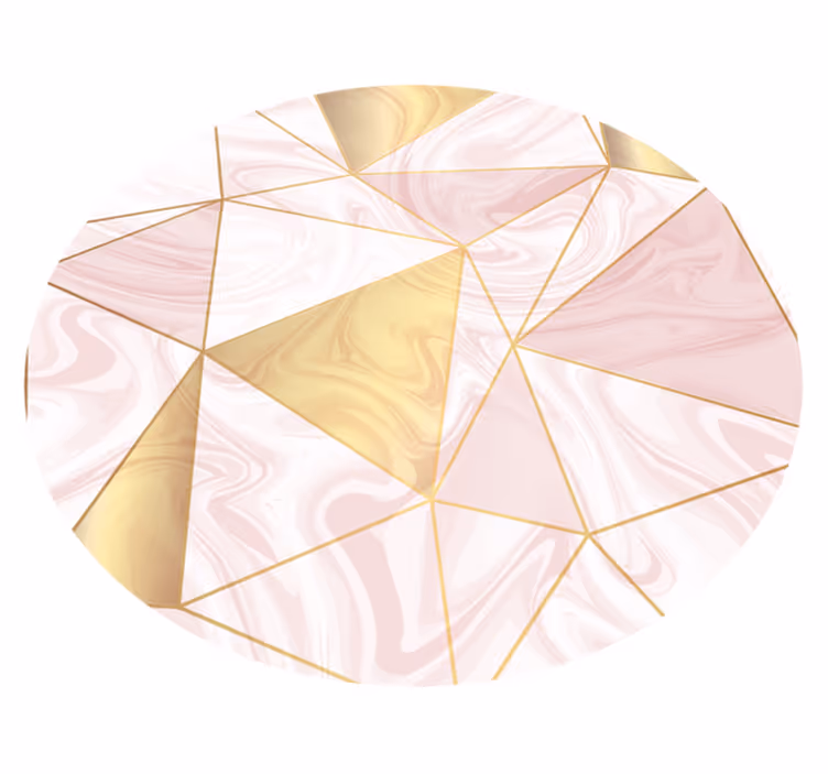 Tapis vinyle salon géométrique rond triangles pastel - TenStickers