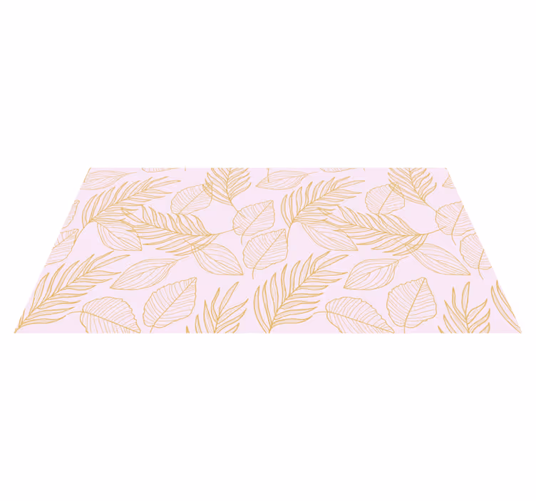 Tapis vinyle fleurs et plantes motif de feuilles effet doré - TenStickers