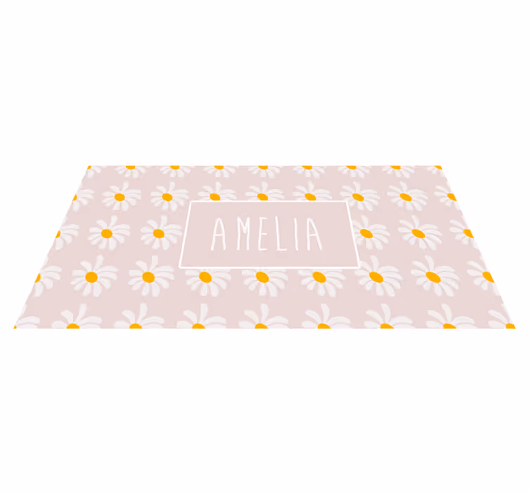 Tapis vinyle personnalisé motif marguerite personnalisé - TenStickers