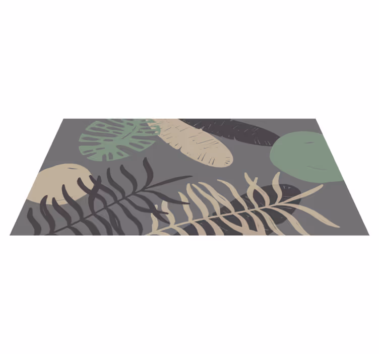 Tapis vinyle fleurs et plantes silhouettes feuilles - TenStickers
