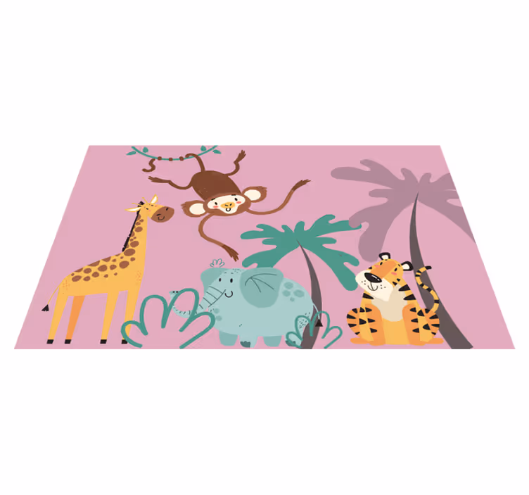 Tapis vinyle animal dessin animaux de safari - TenStickers