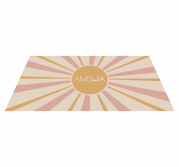 Tapis vinyle personnalisé motif soleil pastel - TenStickers
