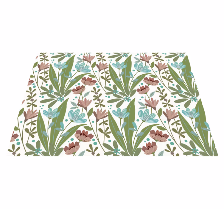 Tapis vinyle salon motif botanique floral - TenStickers