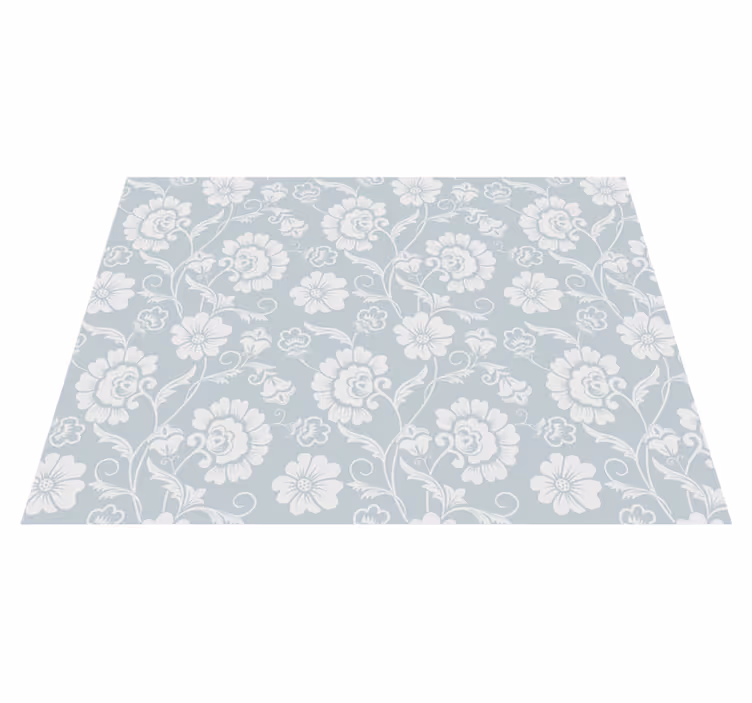 Tapis vinyle fleurs et plantes motif fleurs baroque - TenStickers