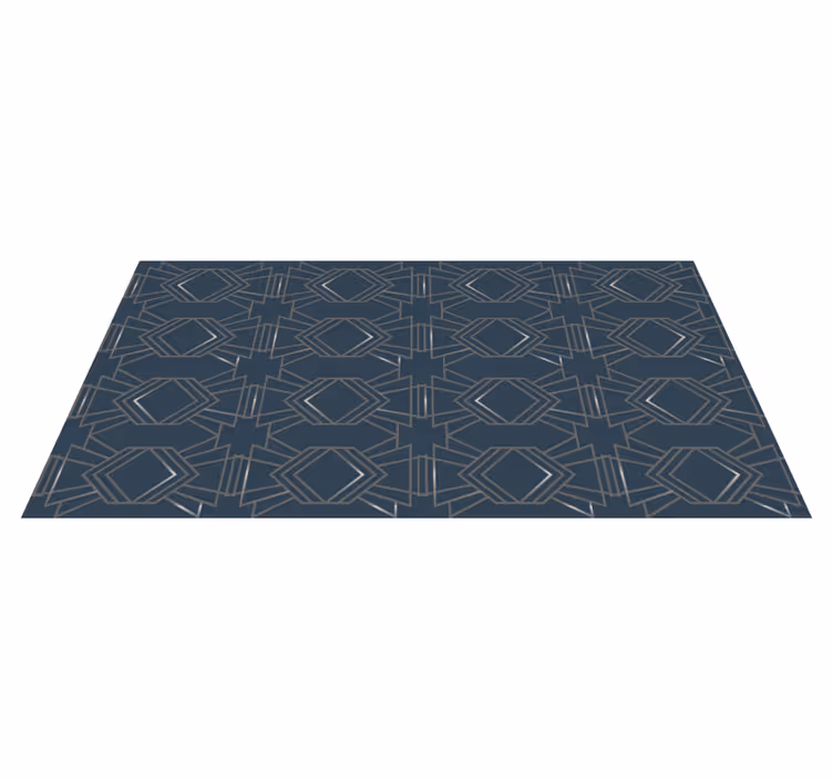 Tapis vinyle géométrique formes symétriques gris effet doré - TenStickers