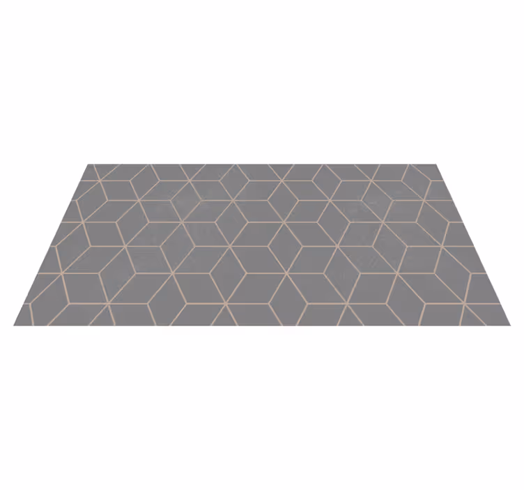 Tapis vinyle géométrique motif losanges gris - TenStickers