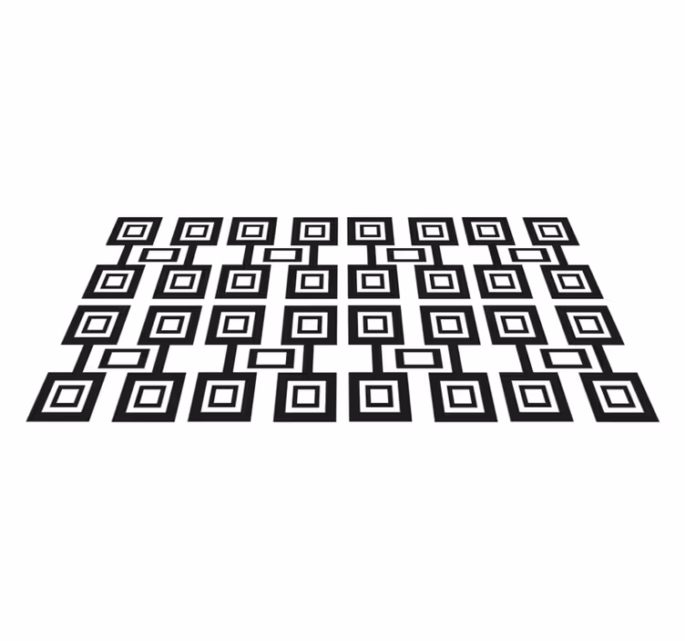 Tapis vinyle géométrique motif carrés symétriques - TenStickers