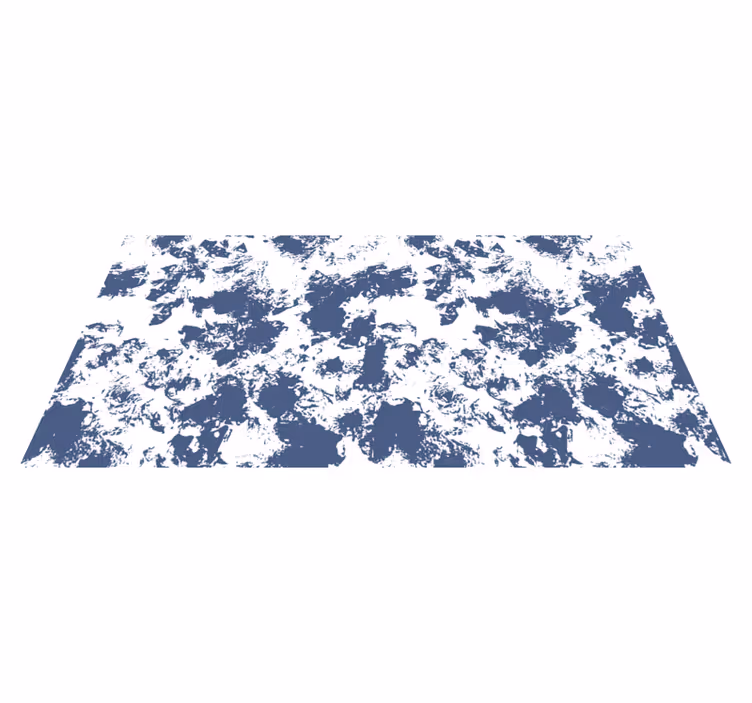 Tapis vinyle motif peau de vache abstrait bleu et blanc - TenStickers