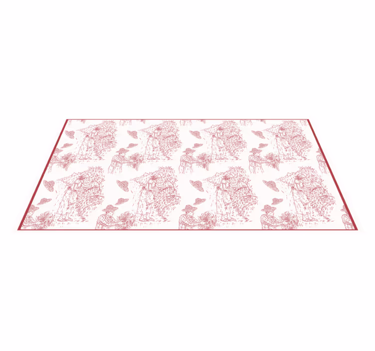 Tapis vinyle vintage jouy motif champs de vignes - TenStickers