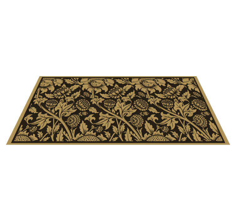 Tapis vinyle vintage fleurs et plantes motif botanique - TenStickers