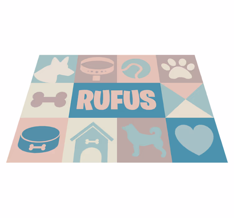 Tapis vinyle animal Chien prénom personnalisé - TenStickers