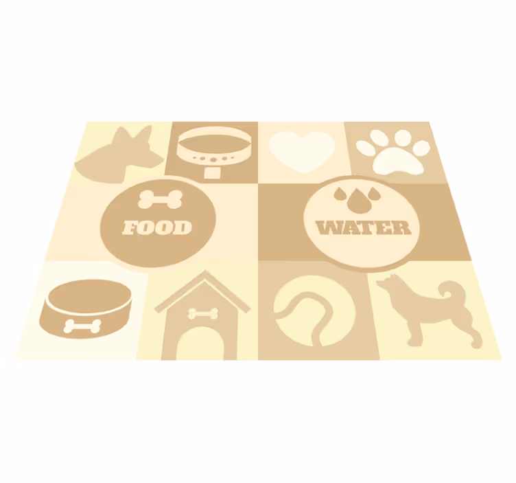 Tapis vinyle Chien design eau et nourriture - TenStickers