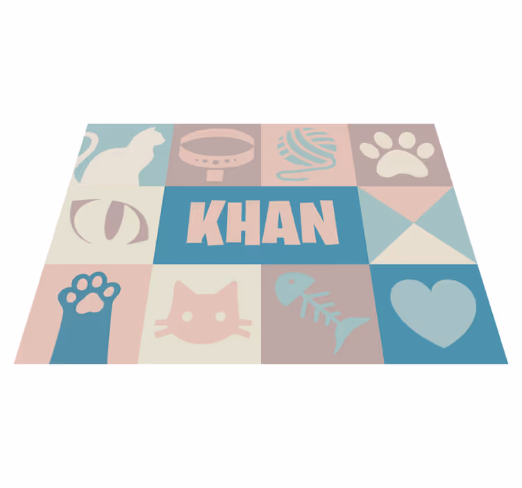 Tapis personnalisé chat en vinyle coloré - TenStickers