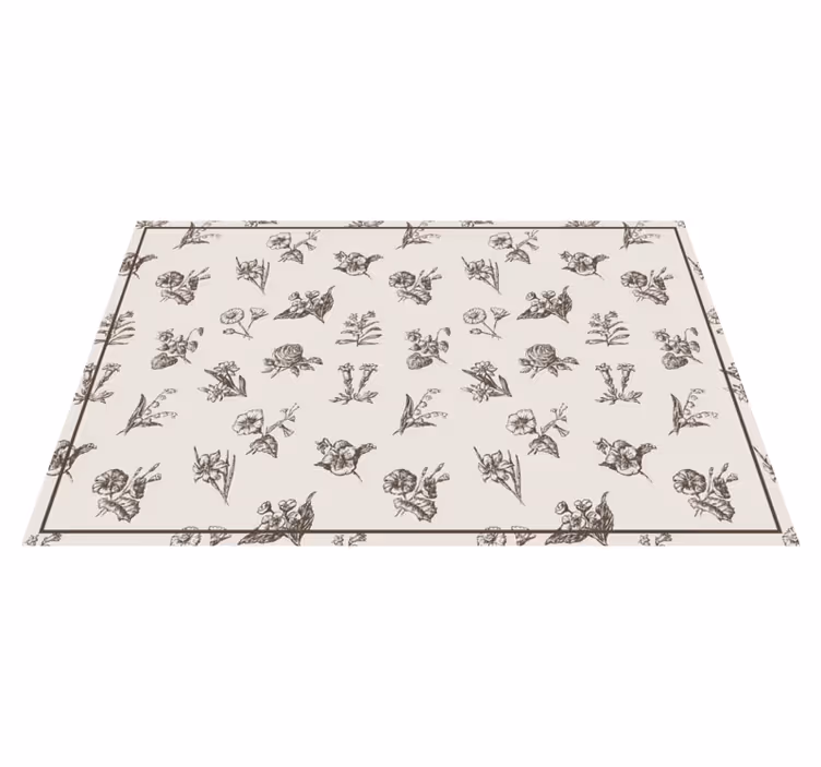 Tapis vinyle rétro Motif fleurs Suisse - TenStickers