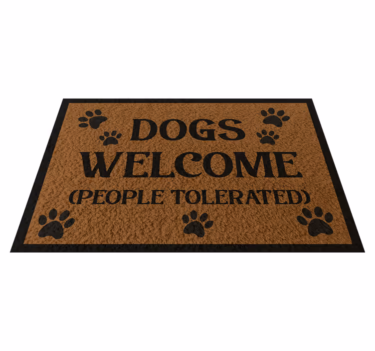 Tapis vinyle entrée Bienvenue empreintes de pattes - TenStickers