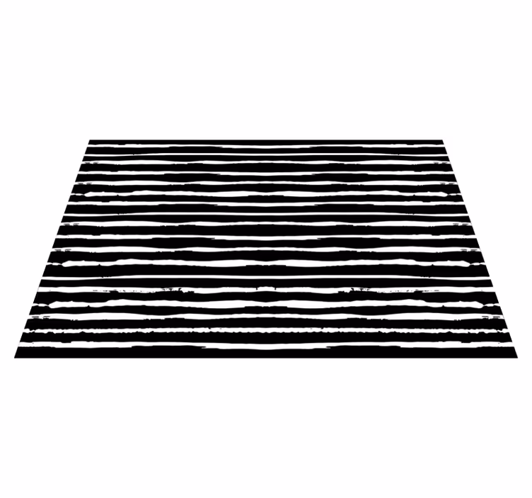 Tapis vinyle noir et blanc rayures diverses - TenStickers