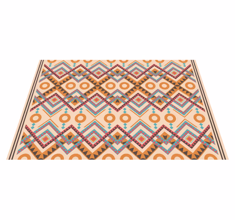 Tapis vinyle losanges multicolores boho chic - TenStickers
