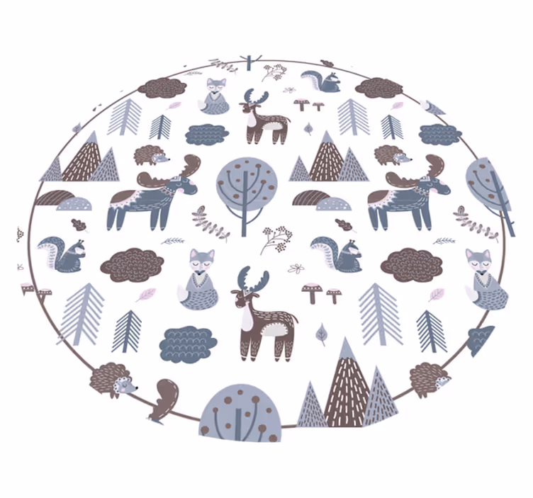 Tapis vinyle animaux modèle nordique - TenStickers