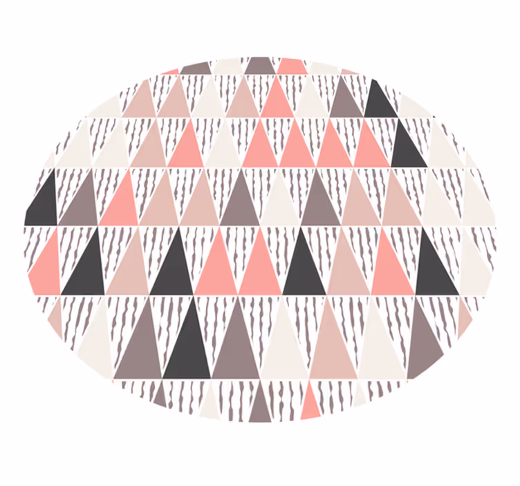 Tapis vinyle rond modèle triangles nordiques - TenStickers