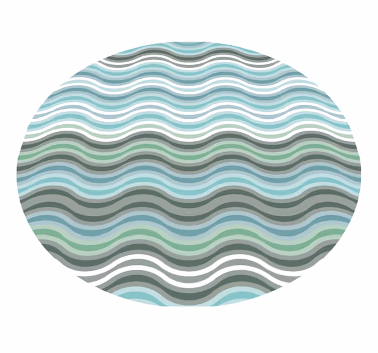 Tapis vinyle rond salon vagues style scandinave - TenStickers