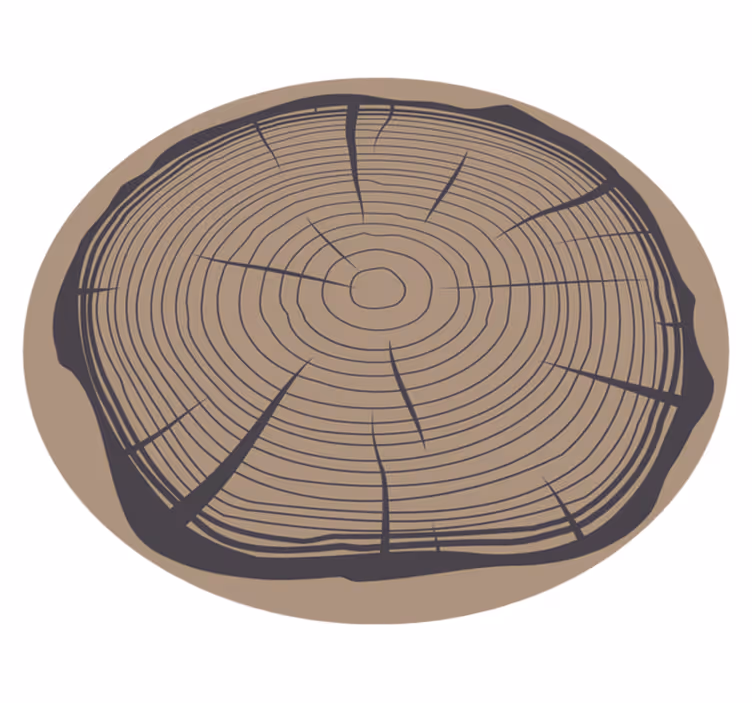 Tapis vinyle rond rétro troncs d'arbres - TenStickers