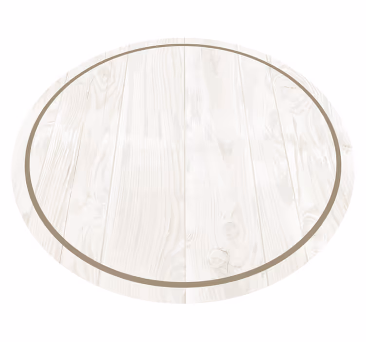 Tapis vinyle rond rétro bois blanc texture - TenStickers