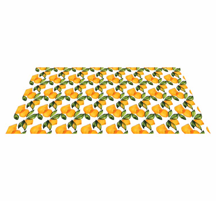 Tapis vinyle motif citrons style méditerranéen - TenStickers