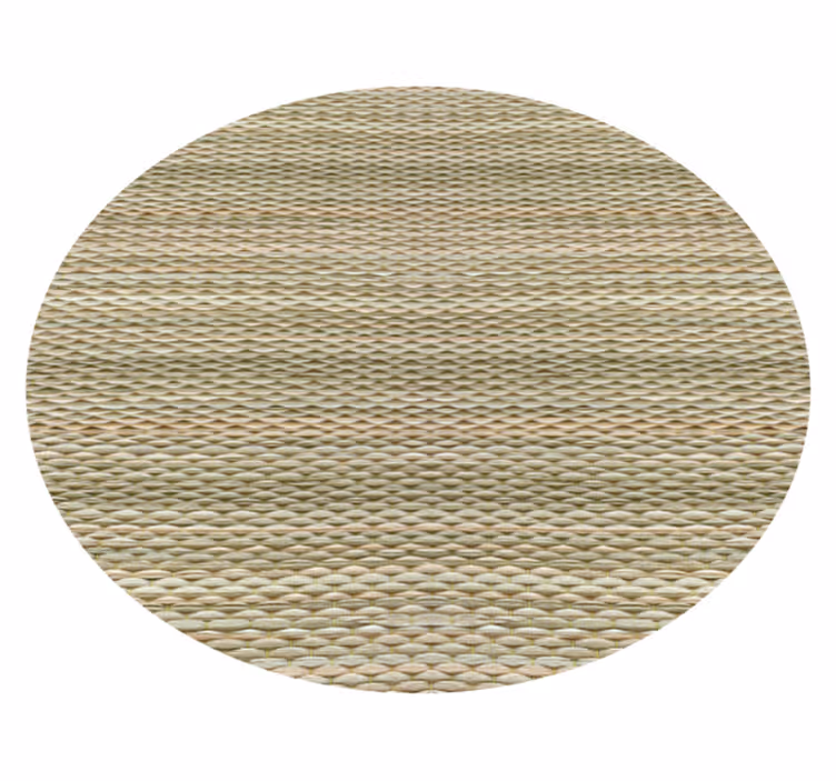 Tapis vinyle rond imitation paille tressée - TenStickers