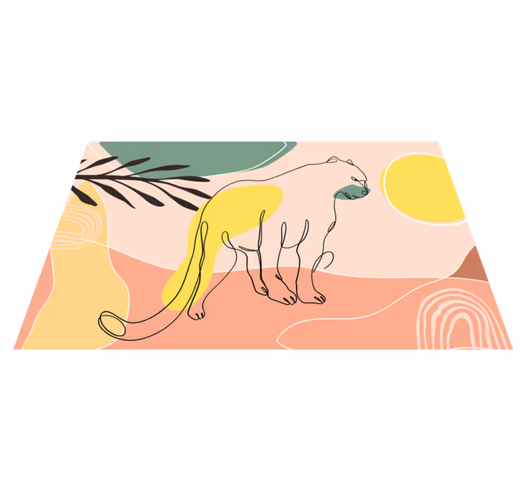 Tapis vinyle tendance illustrant une panthère - TenStickers