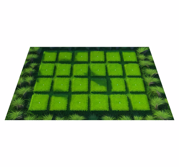 Tapis en vinyle cube d'herbes pixelisé - TenStickers
