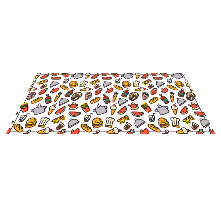 Tapis vinyle cuisine motifs gastronomiques - TenStickers