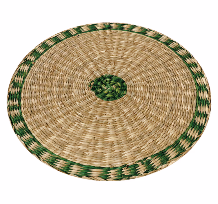 Tapis vinyle salon effet texture tissée forme ronde - TenStickers