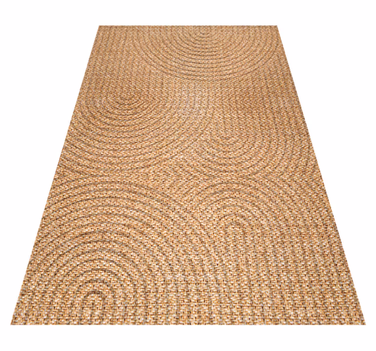 Tapis vinyle salon effet tissé motif avec courbes - TenStickers